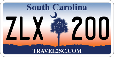 SC license plate ZLX200