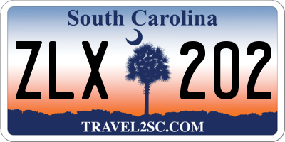 SC license plate ZLX202