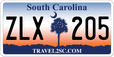 SC license plate ZLX205