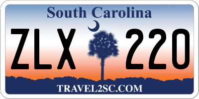 SC license plate ZLX220