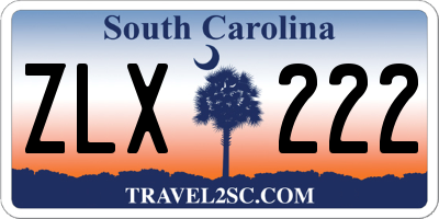 SC license plate ZLX222