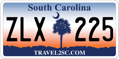 SC license plate ZLX225