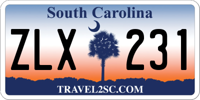 SC license plate ZLX231