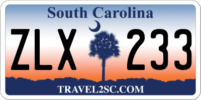 SC license plate ZLX233