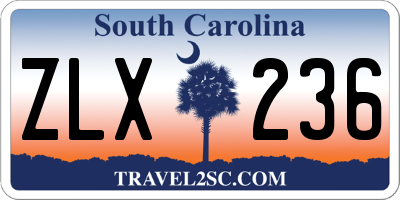 SC license plate ZLX236