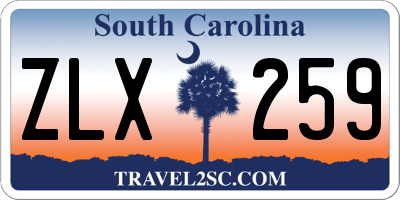 SC license plate ZLX259