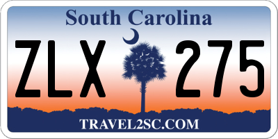 SC license plate ZLX275