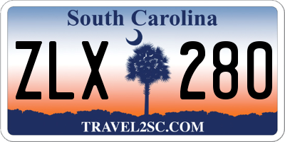 SC license plate ZLX280