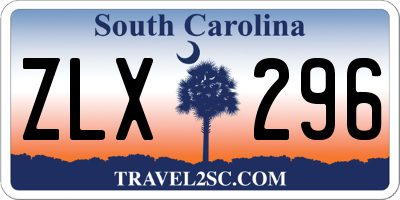 SC license plate ZLX296