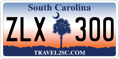 SC license plate ZLX300