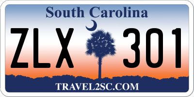 SC license plate ZLX301