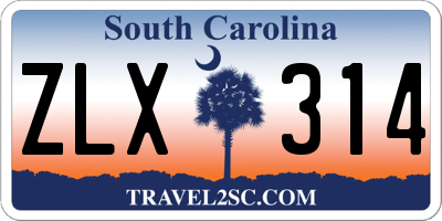 SC license plate ZLX314