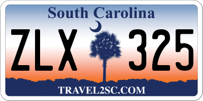 SC license plate ZLX325