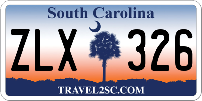 SC license plate ZLX326
