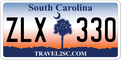 SC license plate ZLX330