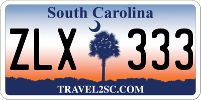 SC license plate ZLX333
