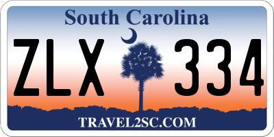 SC license plate ZLX334