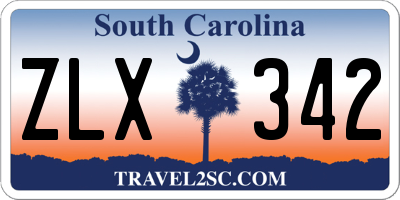 SC license plate ZLX342