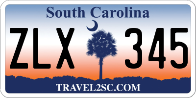 SC license plate ZLX345