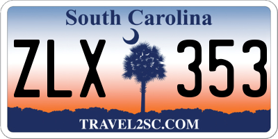 SC license plate ZLX353