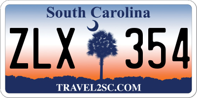 SC license plate ZLX354