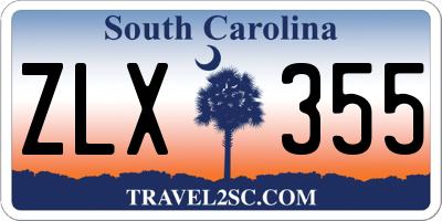 SC license plate ZLX355