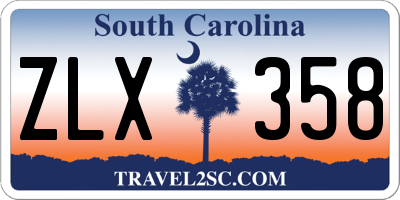 SC license plate ZLX358