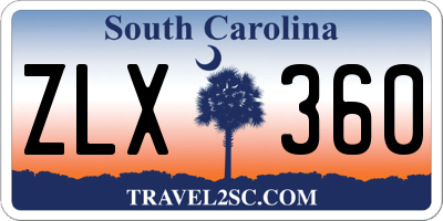 SC license plate ZLX360