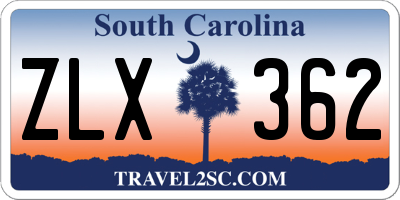 SC license plate ZLX362