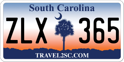 SC license plate ZLX365