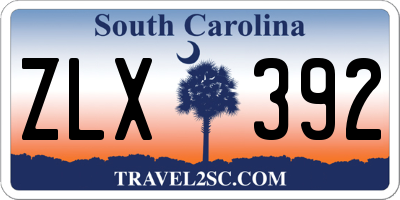 SC license plate ZLX392
