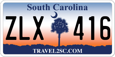 SC license plate ZLX416