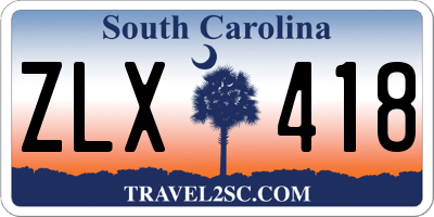 SC license plate ZLX418