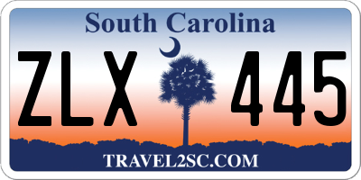 SC license plate ZLX445