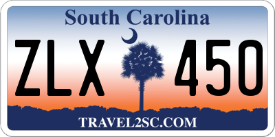 SC license plate ZLX450