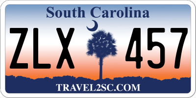 SC license plate ZLX457