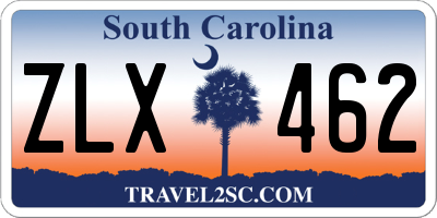 SC license plate ZLX462