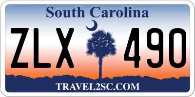 SC license plate ZLX490