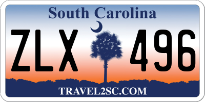 SC license plate ZLX496
