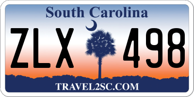 SC license plate ZLX498