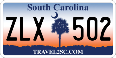 SC license plate ZLX502
