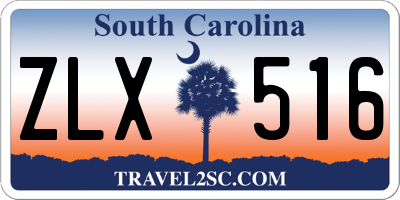 SC license plate ZLX516