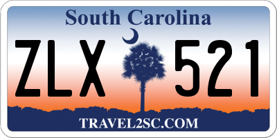 SC license plate ZLX521