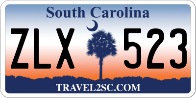 SC license plate ZLX523