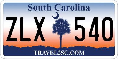 SC license plate ZLX540