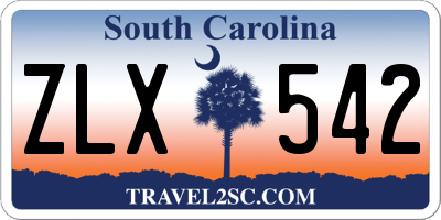 SC license plate ZLX542