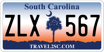 SC license plate ZLX567