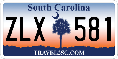 SC license plate ZLX581