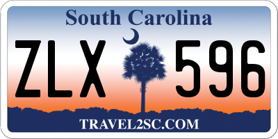 SC license plate ZLX596