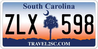 SC license plate ZLX598